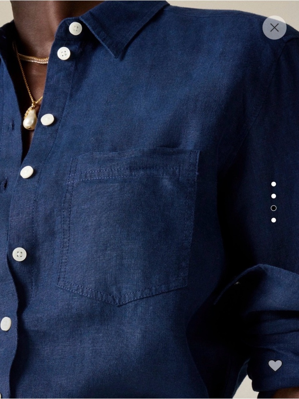 NWOT J CREW BAIRD McNutt Irish Linen Navy L/S Shirt 16 - Picture 2 of 7
